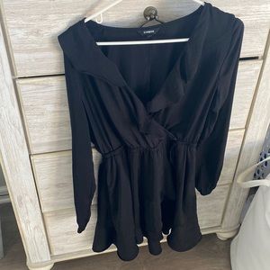 Express Black Satin Dress